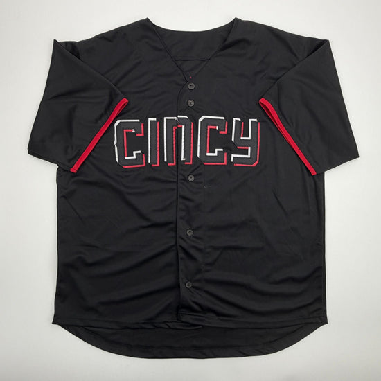 Autographed/Signed TJ Friedl Cincinnati Black City Connect Baseball Jersey Beckett BAS COA