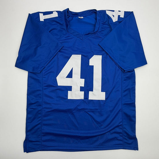 Autographed/Signed Dominique Rodgers-Cromartie New York Blue Football Jersey JSA COA
