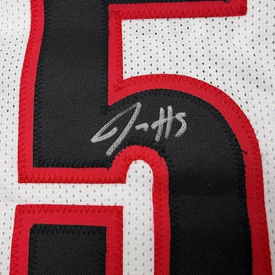 Framed Autographed/Signed Jrue Holiday 35x39 Portland White Basketball Jersey Beckett BAS COA