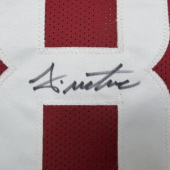 Framed Autographed/Signed John Metchie III 35x39 Alabama Red College Football Jersey JSA COA