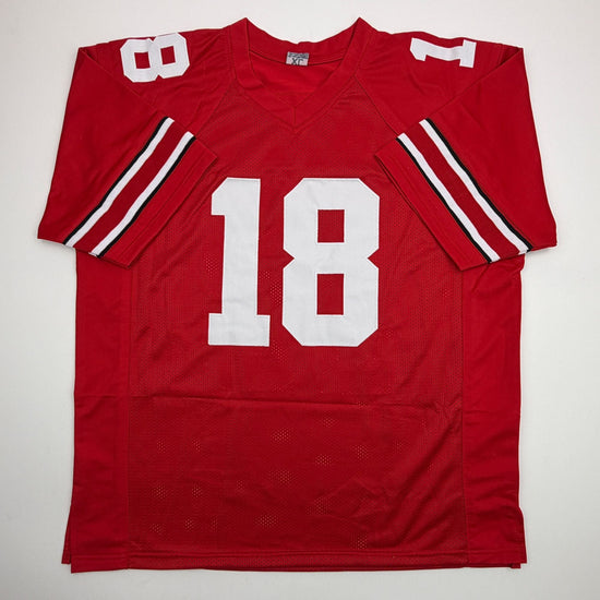 Autographed/Signed Will Howard Ohio State Red College Football Jersey JSA COA
