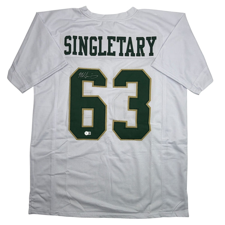 Autographed/Signed Mike Singletary Baylor White College Football Jersey Beckett BAS COA