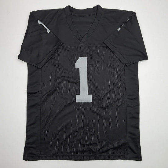 Autographed/Signed Tre Tucker Oakland Las Vegas Black Football Jersey Beckett BAS COA