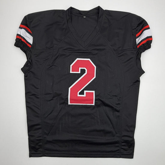 Autographed/Signed Will Johnson Arizona Black Pro Cut Football Jersey Beckett BAS COA