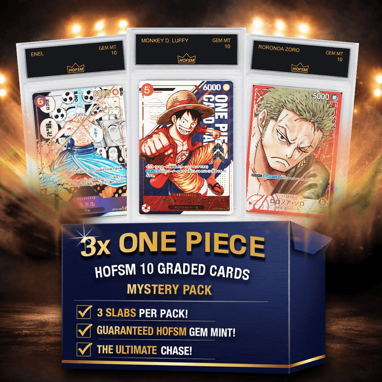 3x One Piece HOFSM 10 Graded Anime Cards Mystery Pack