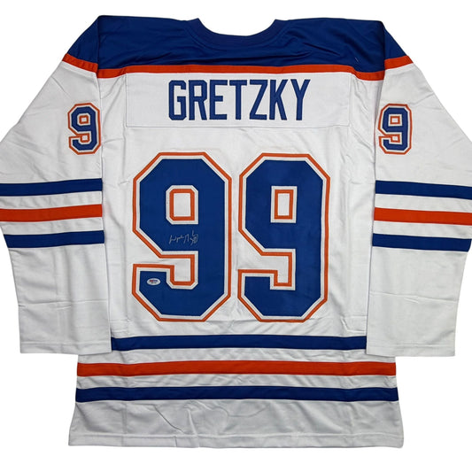 Autographed/Signed Wayne Gretzky Edmonton White Hockey Jersey PSA/DNA COA
