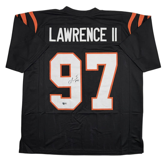 Autographed/Signed Dexter Lawrence II Cincinnati Black Football Jersey Beckett BAS COA