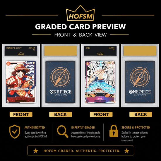 3x One Piece HOFSM 10 Graded Anime Cards Mystery Pack
