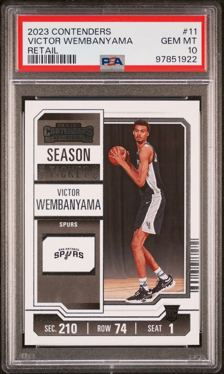Graded 2024 Panini Contenders Victor Wembanyama #11 Retail Rookie RC Basketball Card PSA 10 Gem Mint
