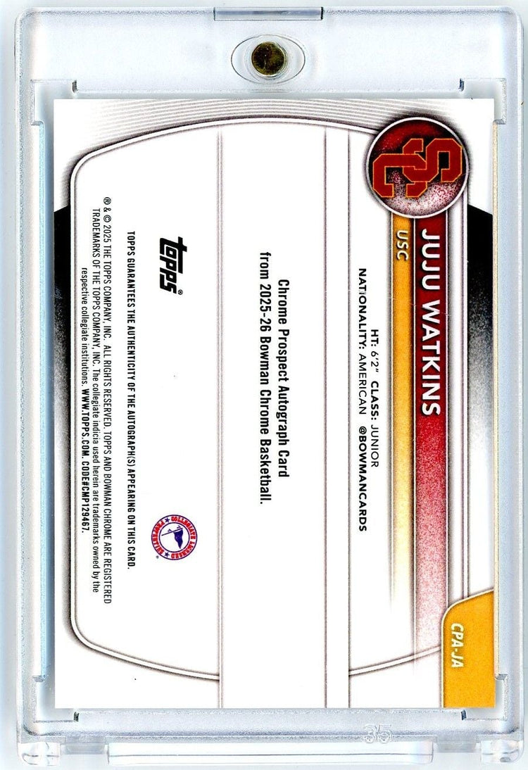 2025 Bowman U Chrome JuJu Watkins #CPAJA Mega Box Mojo Refractor Autograph Rookie RC Basketball Card