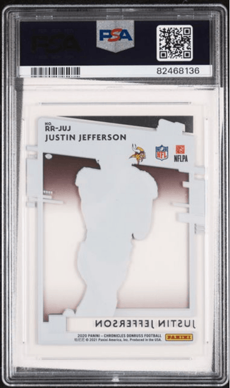 Graded 2020 Panini Chronicles Justin Jefferson #RRJUJ Clearly Donruss Rated Rookie Rookie RC Football Card PSA 10 Gem Mint