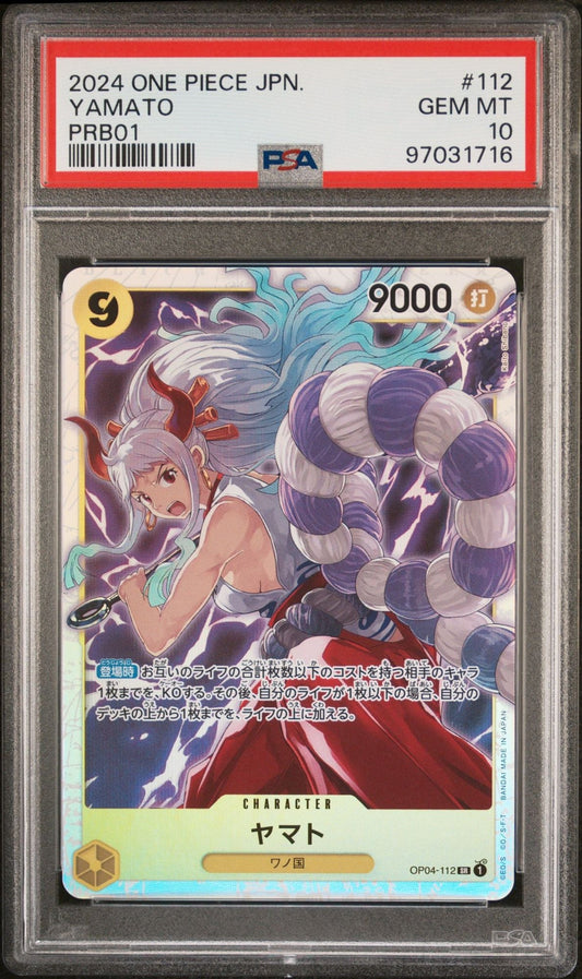 Graded 2024 One Piece Japanese Yamato #112 PRB01 Premium Booster Trading Card Game PSA 10 Gem Mint