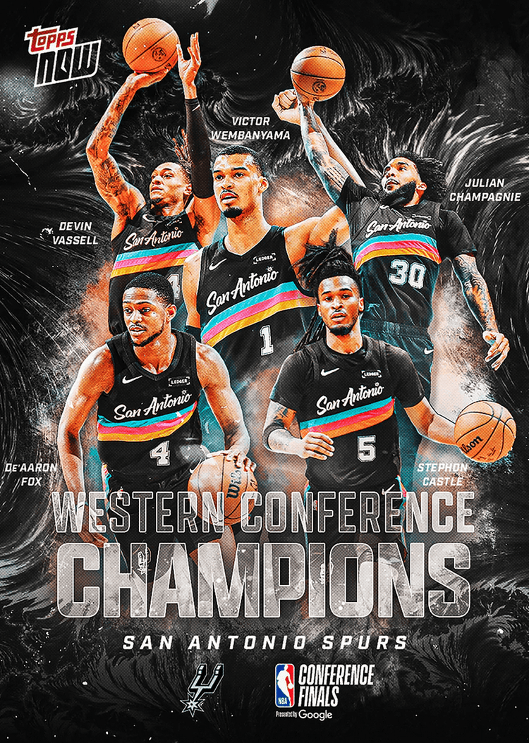 2025 Topps Now San Antonio Spurs #WCSA 2025-26 NBA Western Conference Finals Champions Basketball Card