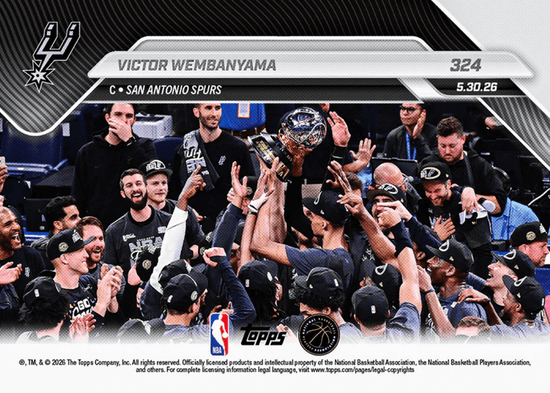 2025 Topps Now Victor Wembanyama #324 2025-26 NBA Western Conference Finals MVP San Antonio Spurs Basketball Card