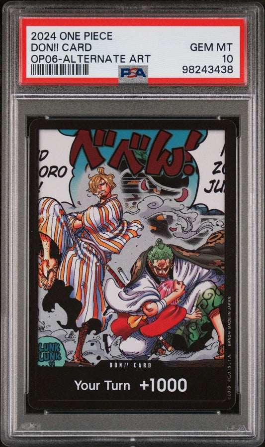 Graded 2024 One Piece DON!! CARD OP06 Wings of the Captain Trading Card Game PSA 10 Gem Mint