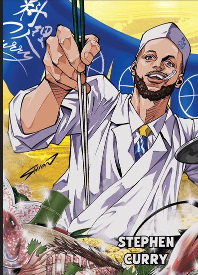 2026 Leaf Steph Curry #OVA Anime Nation Golden State Warriors Basketball Card