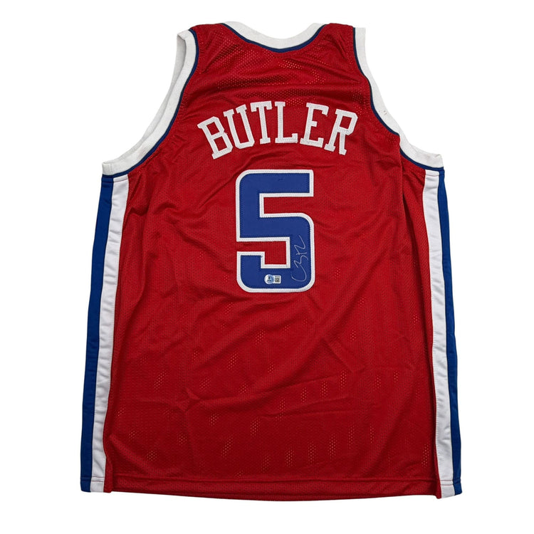 Autographed/Signed Caron Butler Los Angeles Red Basketball Jersey Beckett BAS COA