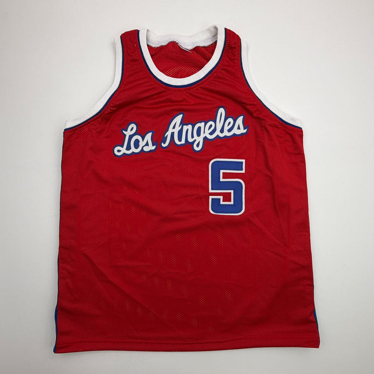 Autographed/Signed Caron Butler Los Angeles Red Basketball Jersey Beckett BAS COA
