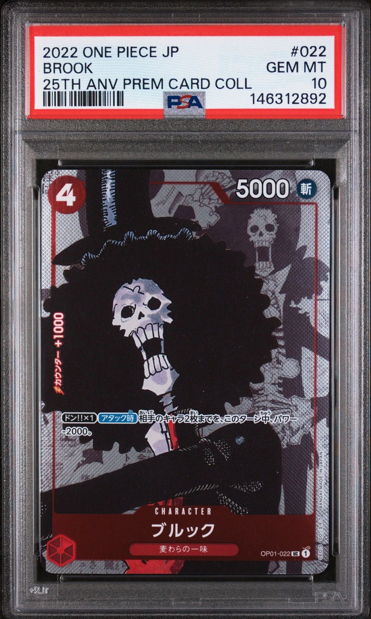 Graded 2022 One Piece Japanese Brook #022 OP01 25th Anniversary Trading Card Game PSA 10 Gem Mint