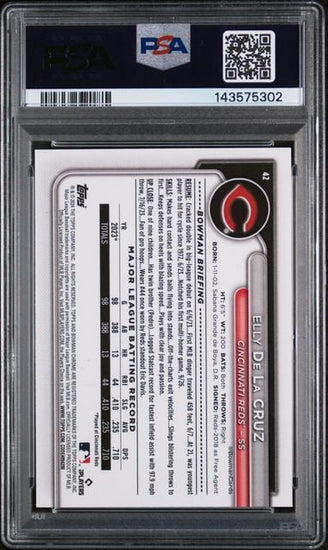 Graded 2024 Bowman Chrome Mega Box Elly De La Cruz #42 Rookie RC Baseball Card PSA 10 Gem Mint
