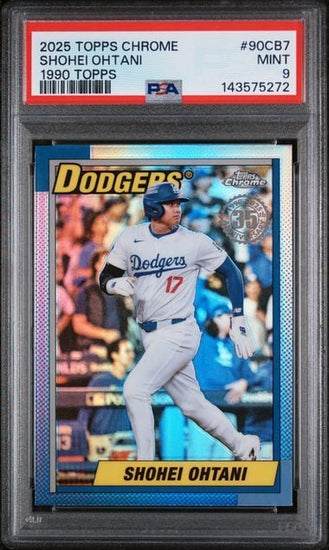 Graded 2024 Topps Chrome Shohei Ohtani #90CB7 1990 Topps Baseball Card PSA 9 Mint
