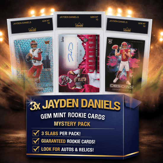3x Jayden Daniels RC Gem Mint Football Rookie Cards Mystery Pack - HOFSM 10 Graded