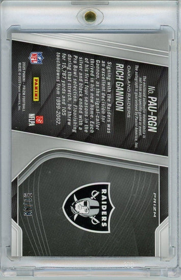 2025 Panini Prizm Rich Gannon #PAURGN /99 Patch Auto Football Card