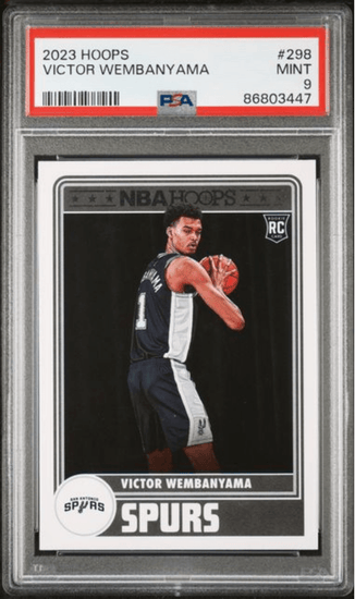 Graded 2023 Panini Hoops Victor Wembanyama #298 Rookie RC Basketball Card PSA 9 Mint