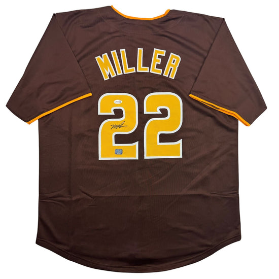 Autographed/Signed Mason Miller San Diego Brown Baseball Jersey LCG Prova COA