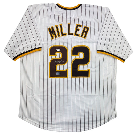 Autographed/Signed Mason Miller San Diego Pinstripe Baseball Jersey LCG Prova COA