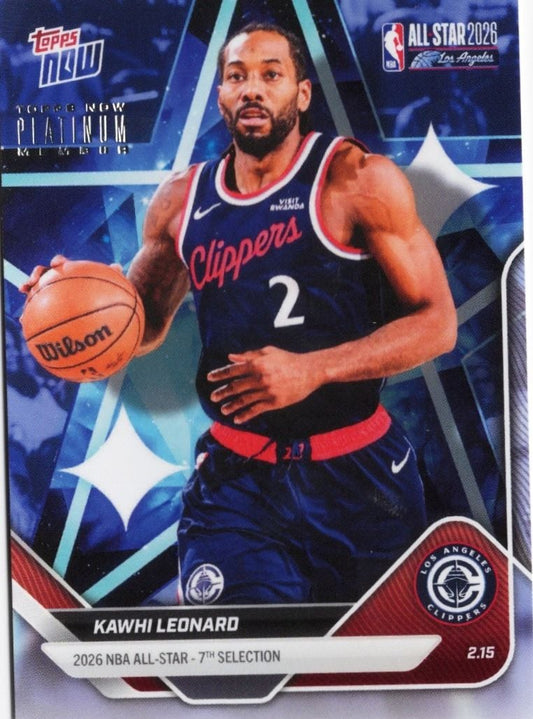 2025 Topps Now Kawhi Leonard #AS19 2026 NBA All Star 7th Selection Los Angeles Clippers Basketball Card