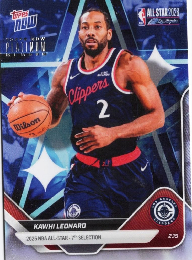 2025 Topps Now Kawhi Leonard #AS19 2026 NBA All Star 7th Selection Los Angeles Clippers Basketball Card