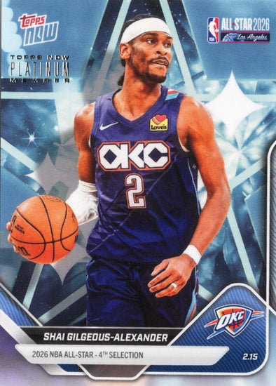 2025 Topps Now Shai Gilgeous-Alexander #AS11 2026 NBA All Star 4th Selection Oklahoma City Thunder Basketball Card
