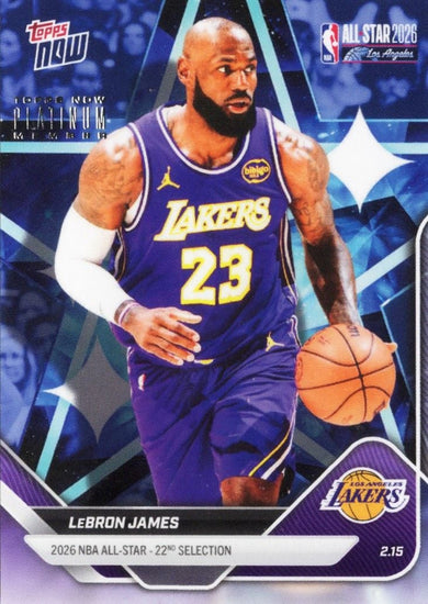 2025 Topps Now LeBron James #AS4 2026 NBA All Star 22nd Selection Los Angeles Lakers Basketball Card
