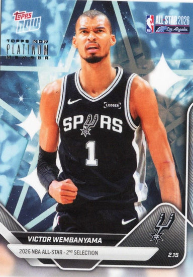 2025 Topps Now Victor Wembanyama #AS5 2026 NBA All Star 2nd Selection San Antonio Spurs Basketball Card