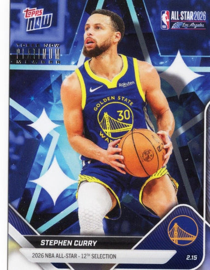 2025 Topps Now Steph Curry #AS1 2026 NBA All Star 12th Selection Golden State Warriors Basketball Card
