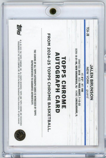 2024 Topps Chrome Jalen Brunson #TCAJB 5/5 Red Geometric Auto Basketball Card