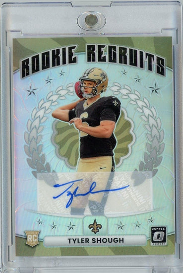 2025 Panini Donruss Optic Tyler Shough #14 /199 Rookie Recruits Refractor Auto Rookie RC Football Card