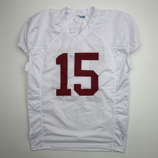 Autographed/Signed Tyler Ty Simpson Alabama White College Football Jersey Beckett BAS COA