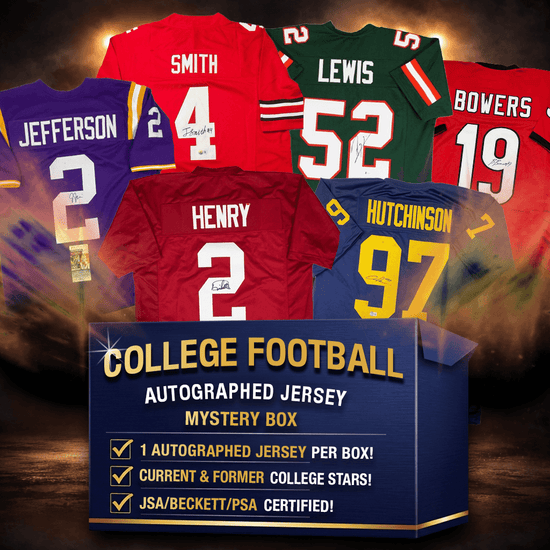 NCAA College Football Stars Autographed Jersey Mystery Box with PSA JSA or Beckett COA
