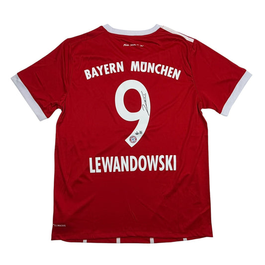 Autographed/Signed Robert Lewandowski Bayern Munich Red Soccer Futbol Jersey Beckett BAS COA