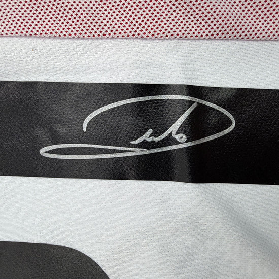 Autographed/Signed Andrea Pirlo AC Milan White Soccer Futbol Jersey Beckett BAS COA