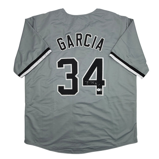 Autographed/Signed Freddy Garcia Chicago Grey Baseball Jersey Beckett BAS COA