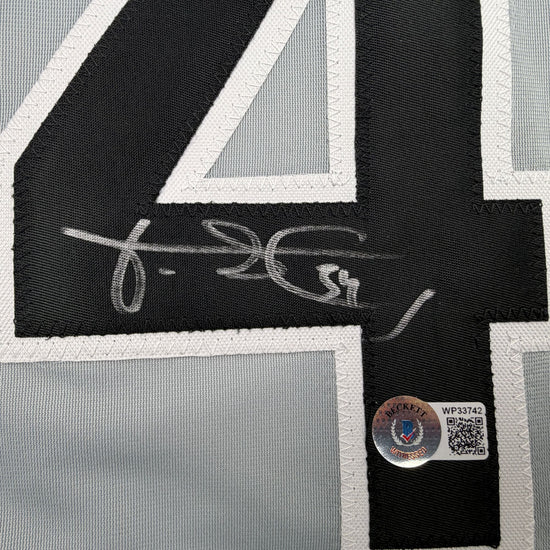 Autographed/Signed Freddy Garcia Chicago Grey Baseball Jersey Beckett BAS COA