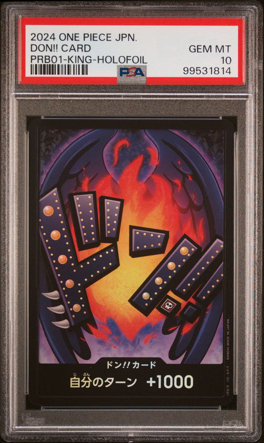 Graded 2024 One Piece Japanese Don!! King Card PRB01 Trading Card Game PSA 10 Gem Mint