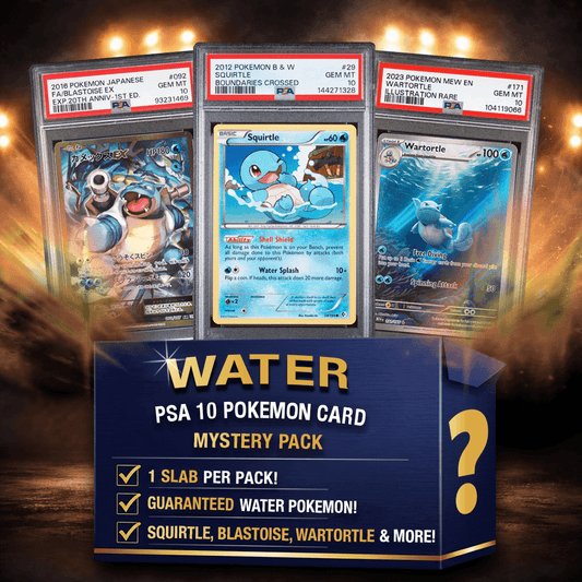 Water Energy Type Pokemon PSA 10 Graded Card Mystery Pack Trading Card Game