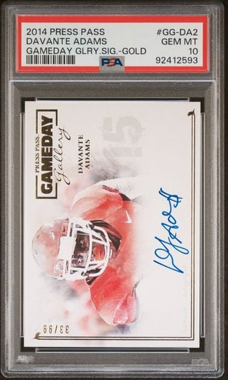 Graded 2014 Press Pass Davante Adams #GGDA2 /99 Gameday Gallery Gold Auto Rookie RC Football Card PSA 10 Gem Mint