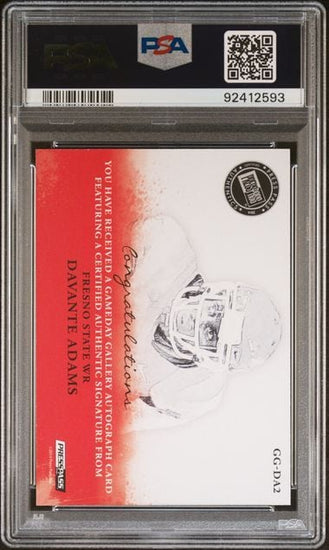 Graded 2014 Press Pass Davante Adams #GGDA2 /99 Gameday Gallery Gold Auto Rookie RC Football Card PSA 10 Gem Mint