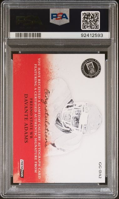 Graded 2014 Press Pass Davante Adams #GGDA2 /99 Gameday Gallery Gold Auto Rookie RC Football Card PSA 10 Gem Mint