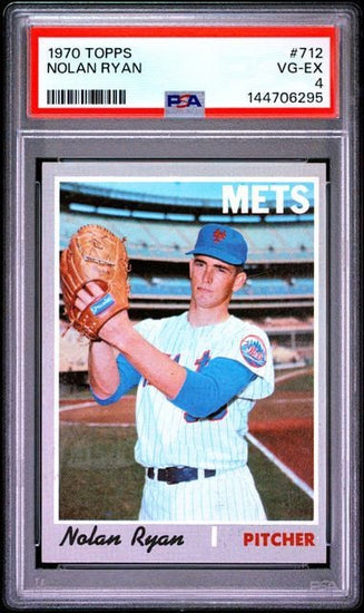 Graded 1970 Topps Nolan Ryan #712 Baseball Card PSA 4 Very Good-Excellent